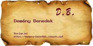 Demény Benedek névjegykártya