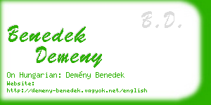 benedek demeny business card