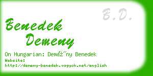 benedek demeny business card